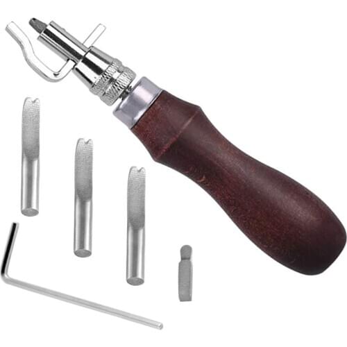 LMDZ 7 in 1 Adjustable Leather Edge Stitching Groover Leathercraft Groove Gouge DIY Tool Stitching Tool Set Sewing Accessories