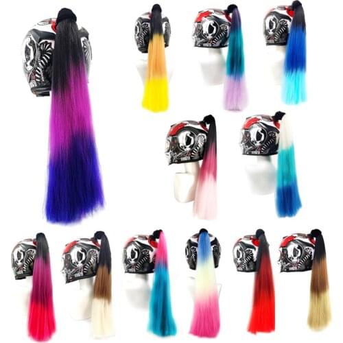 Moto Decoration Punk Style Motorcycle Gradient Ramp Helmet Braids Twist Braid Horn Motocross Motorbike Full Face Off Road