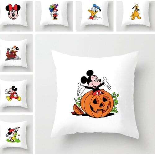 Mickey Minnie Halloween theme Simple style pillowcase Home white Pillow pillowcase sofa bedroom car Home decoration pillowcase