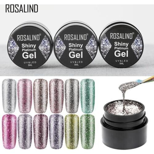 ROSALIND Shiny Platinum Gel Nail Polish Hybrid Varnishes Nail Art For Manicure UV Colors Primer Base Top Primer For Manicure