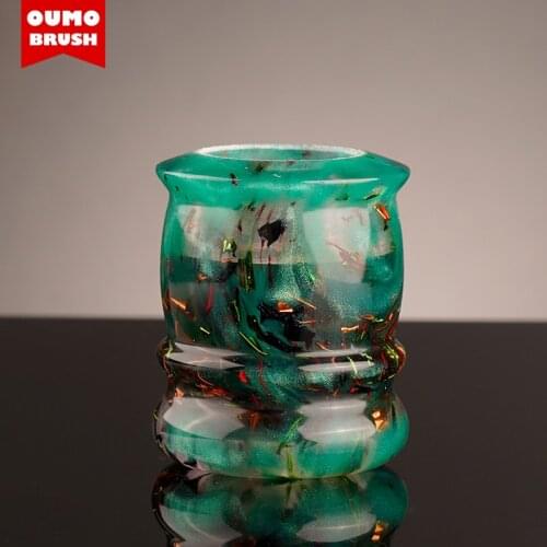 OUMOBRUSH -Thaumas series green shaving brush with Manchuria/ACE/SILK/WT knots 22MM