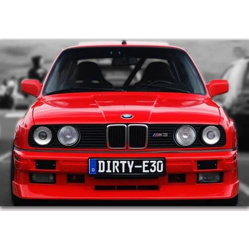 MQ164 Red Cool Street BMW E30 M3 Muscle Racing Car Vintage Art Poster Top Silk Light Canvas Home Decor Wall Picture Printings