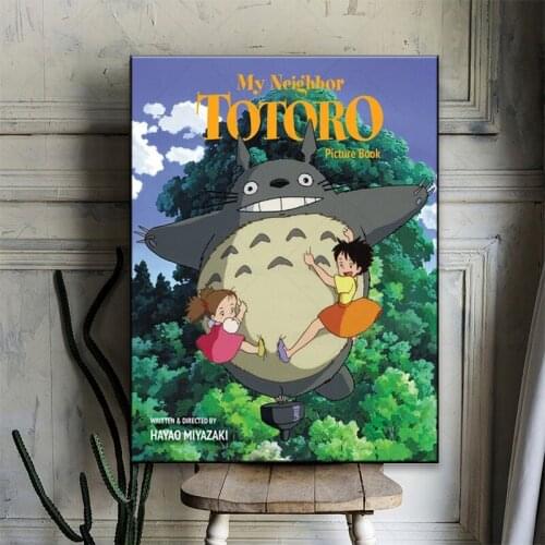Movie Poster Japanese Anime Figure Wall Art Spirited Away Wall Picture My Neighbor Totoro Wall Stickers Bedside Background