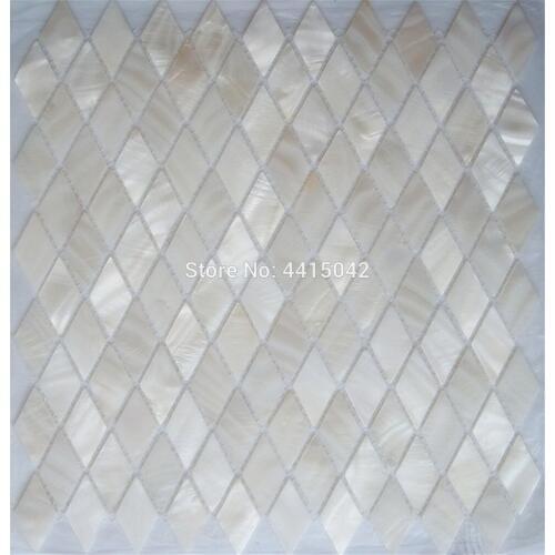 Rhombus mother of pearl mosaic tile for home decoration backsplash and bathroom wall tile 1 square meter/lot AL097 white