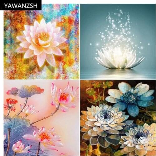Rhinestone Painting Crystal Decor Diy Diamond Painting "Flower lotus" 3D Cross Stitch Pattern Diamond Embroidery