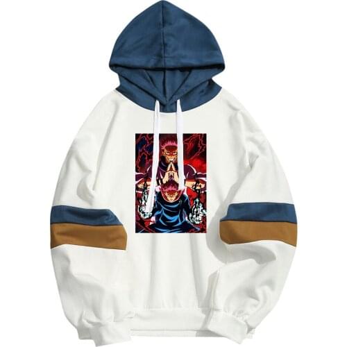 Anime Jujutsu Kaisen Member Men Women Hoodies Sweatshirt Itadori Yuji Streetwear Patchwork Ryomen Sukuna Dropship Clothing