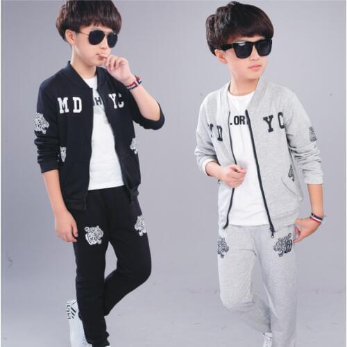 Spring Autumn Boys Clothing Set 2019 Kids Tracksuit Long Sleeve Sweatshirts+pants Clothes Sets For Teenager Sports Suits 4-12t