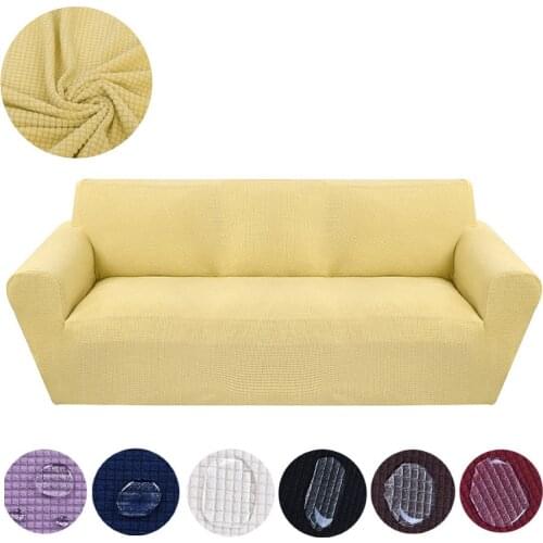 Waterproof Stretch Sofa Covers For Living Room Home Solid Color Combination Couch Cover High Stretch L Shape Geometric Slipcover