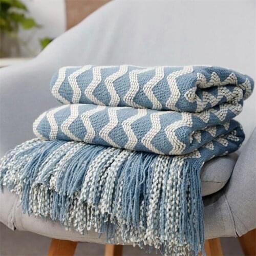 Knitted Blanket Thread Sofa Throw Blankets With Tassel Nordic Bedspread Decorative Bed Thread Blankets Crib Stroller Blankets