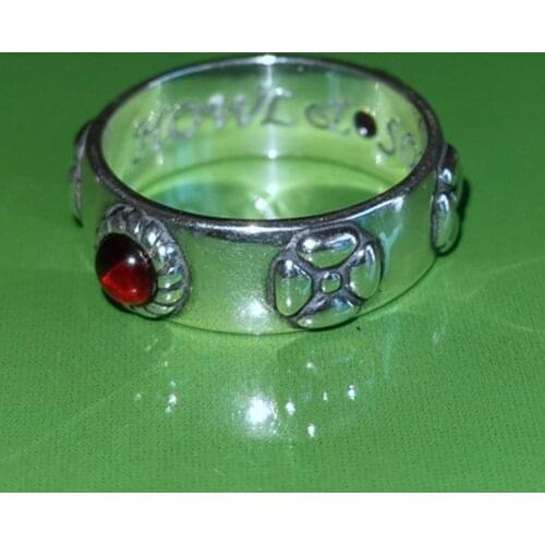 2021 Japan Anime Howls Moving Castle Sophie 925 Sterling Silver Engagement Rings For Women Agate Cosplay Jewelry Couple Gifts