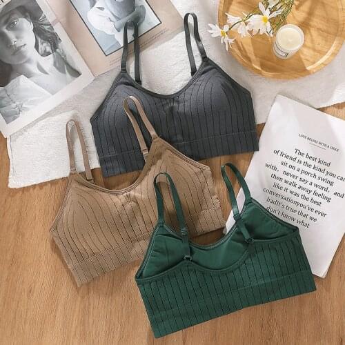 Seamless Push Up Bra for Women Striped Bralette Top Lingerie Female Underwear Tube Top New Women Girls Sports Bras