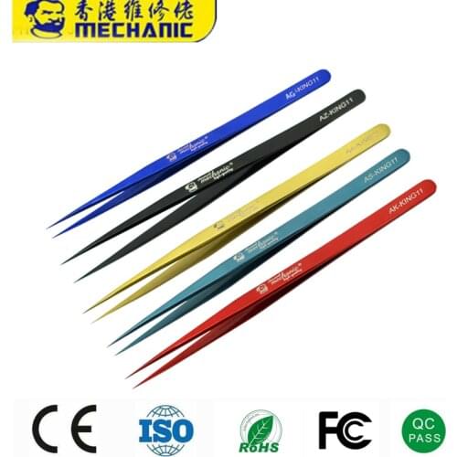 10PCS MECHANIC THE KING High Tenacity SMD Tweezer High Toughness Durable Tweezer For Phone Computer Camera Repair