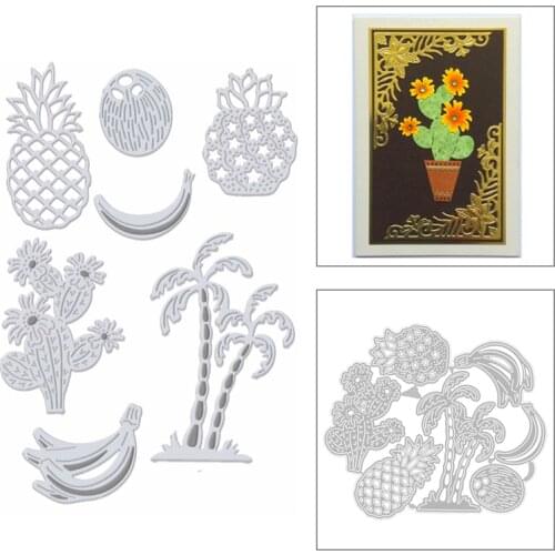 2020 New Plants Tree Metal Cutting Dies Cactus and Banana Pineapple Die Cut Scrapbooking For Crafts Card Making No Stamps Sets