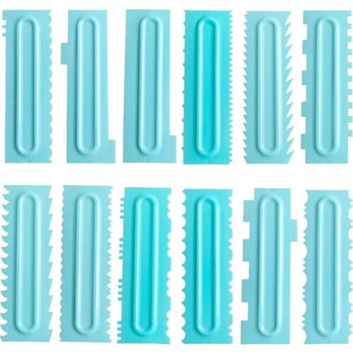 3PCS Cake Decorating Tools Icing Comb Cake Scraper Textures Fondant Mousse Cream Spatula Edge Smoother Baking Pastry Cake Tools