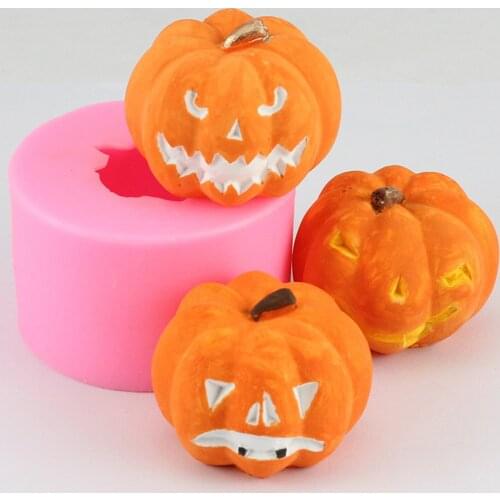 3D Pumpkin Halloween Mold Silicone Chocolate Candy Cake Dessert Baking Mold Tool DIY Craft Candle Mold Home Decoration Ornaments