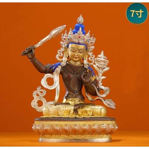 Asia Nepal Tibet HOME temple High grade Buddha statue bless safe healty good luck Gilding Bodhisattva Manjusri Guan yin buddha
