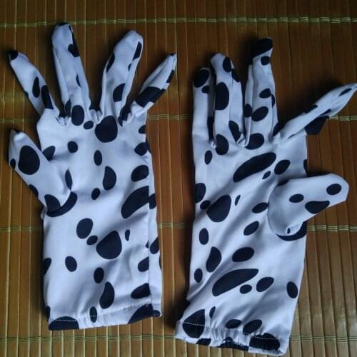 Black and white spots Adult women men Spandex short Gloves High Elastic Gloves Driving Hand guards Dance Glove