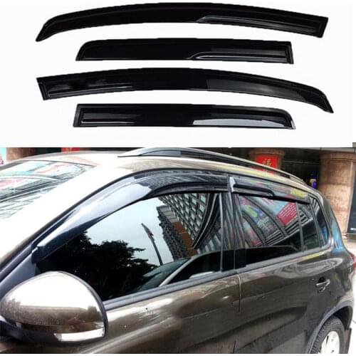 For VW Tiguan 2010 2011 2012 2013 2014 2015 2016 Black Weather Shield Sun Rain Guards 4PCS