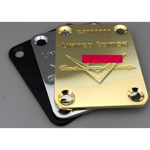 Guitar Neck Plate Custom Shop Limited Edition Chrome Black Gold For ST TL Guitar