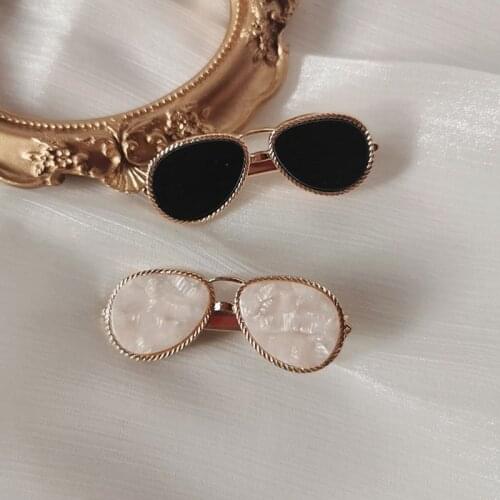 Hot Mini Acrylic Sunglasses Hair Clip For Women Girls Korean Metal Barrettes Hairpins Kids Cute Duckbill Hair Grips Accessories