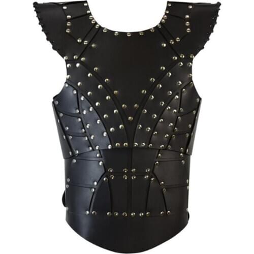 Medieval Rave Leather Body Armor Harness Men Male Chest Shoulder Bondage Cage Ancient Fetish Gay Clothing for Cosplay Party