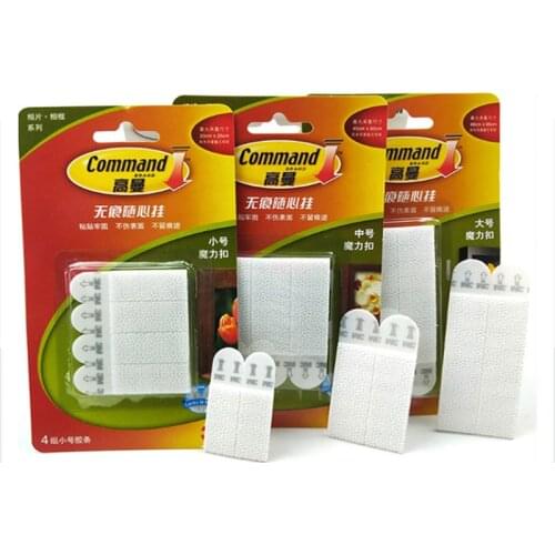 3M Gorman Strong Fastener Photo Wall Hook Traceless Magic Hook Large Medium Small Solid Mushroom Buckle Velcro Tape