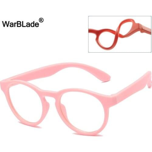 Round Blue Light Kids Glasses Silicone Flexible Children Optical Frame Boys Girls Computer Transparent Blocking Eyeglasses UV400