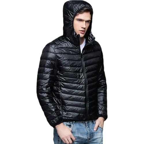 Man Winter Autumn Jacket White Duck Down Jackets Men Hooded Ultra Light Down Jackets Warm Outwear Coat Parkas Outdoors