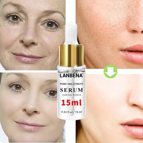 LANBENA 15ml Hyaluronic Acid Six Petides Collagen Face Serum Vitamin C Whitening Shrink Pore Anti Aging Skin Care Moisturizing
