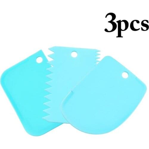 3PCS/Lot Dough Cake Cutter Slicer Spatula for Cake Cream Scraper Pasty Cutters Irregular Teeth Edge DIY Smoother Baking Tool