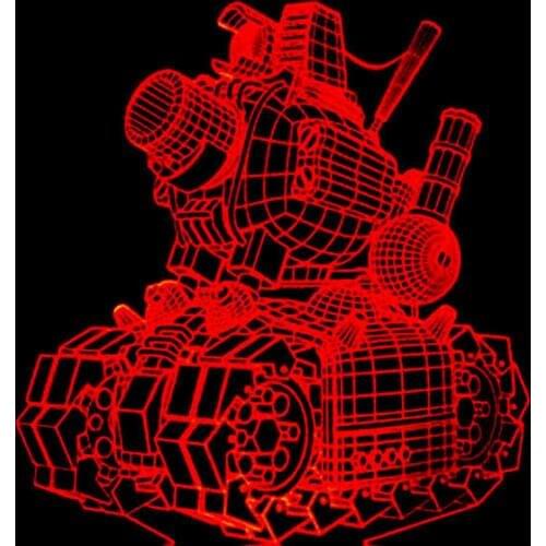 Tank Model 3d Light 7 Colorful Touch Remote Control Led 3d Lamp Visual Customized Gift Power Bank Led Night Light