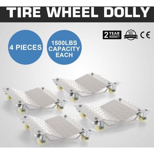 Set of (4) Auto Dolly Wheel Tire 12"x16" Skate Castor Diamond Bearing Dollies