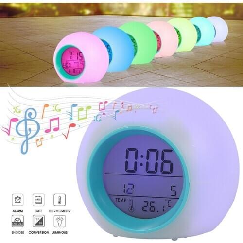 High Quality Digital LED Display Desk Table Clock Multi-functional Colorful Lamp Alarm Clocks For Home Bedroom Decor