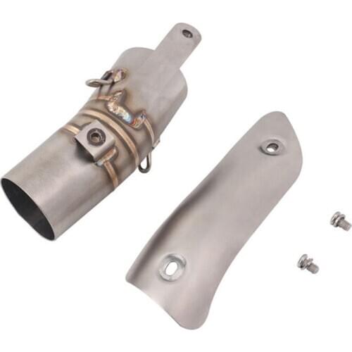 Stainless Steel Motorcycle Exhaust Middle Pipe Link With Heat Shield For GSXR600 GSXR1000 12-16 Years