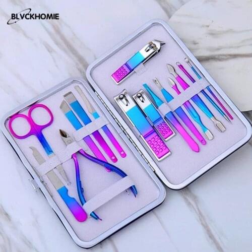 New Manicure Set Nail Clippers Pedicure Kit Men Women Grooming kits Manicure Professional Tools Gift with Luxurious Travel Case