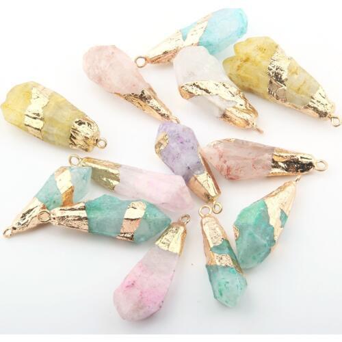Natural Stone Pendants Exquisite accessories Irregular DIY for Necklace or Jewelry Making Reiki Healing Jewellery Gift