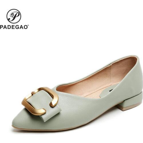 Green Color Hot Selling Women Shoes Pumps PU Leather Dress Shoes Low Heels Sandals Wedding Shoes