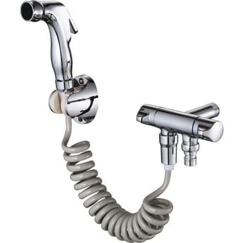 Portable Bathroom Bidet Sprayer Jet Toilet Hand Held Bidet Spray Anal Shower Head Douche Kit Shatta Brass Valve Tap Holder Hose