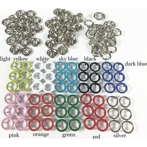 100pcs 9.5MM Color Five-Prong Buckle Hollow Metal Baby Clothing Button Snap Button Sewing Clothing Accessories