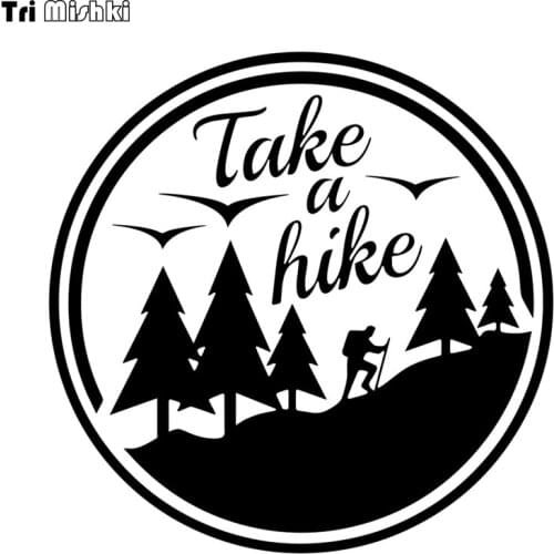 Tri Mishki HZX866# 15x15cm take a hike happy camper car sticker funny Vinyl Decals Motorcycle Accessories Stickers