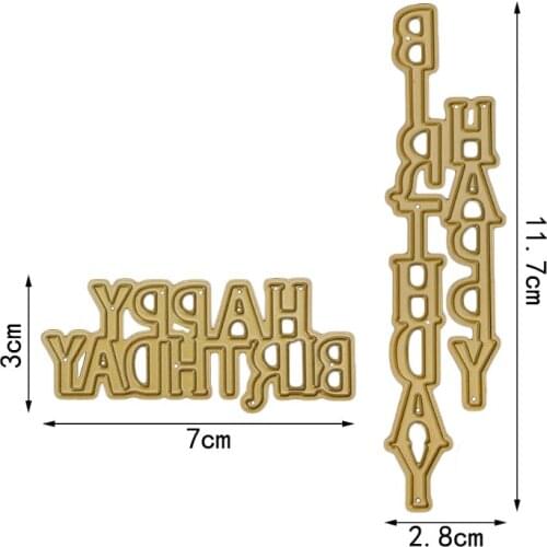 Letter Happy Birthday Cutting Dies Stencils Scrapbook Album Card Embossing Craft QW