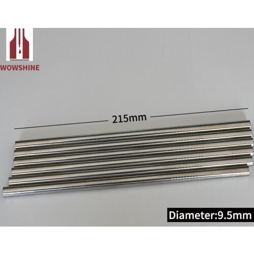 WOWSHINE New 9.5mm Diameter Stainless Steel 304 50PCS Drinking Straw Food Grade Smooth Ends lenth 215mm
