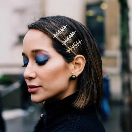 1pcs Gold Metal Hair Clips Vintage for Women Girls week letter hair accessories hairpin barrettes Personality jewelry Gifts