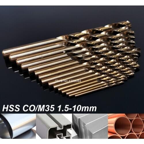 1.5-10MM HSS CO/M35 Twist Drill Bit Stainless Steel Hole Cutter The Whole Ground Metal Reamer Tools