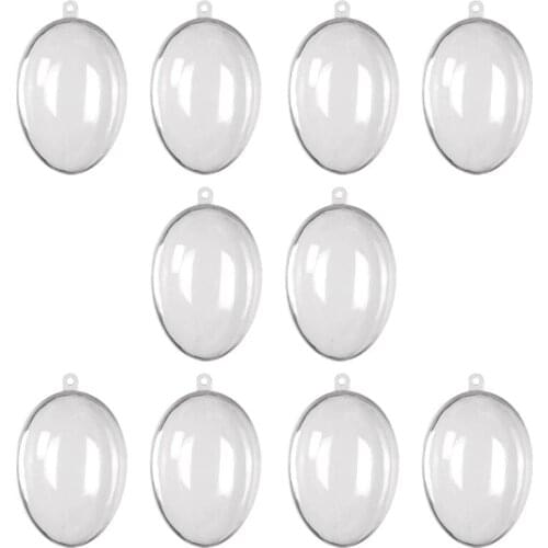 10Pcs Funny Easter Egg Box Transparent Egg Box Decorated Party Supply Hanging Easter Eggs Transparent Packing Box