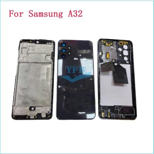 10PCS For Samsung Galaxy A32 4G Back Battery Cover Middle Front Frame Panel Bezel Housing