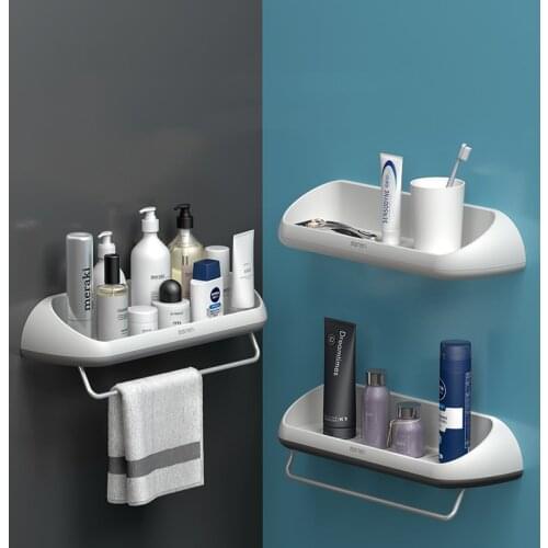 2PCS/ Set Bathroom Shelf No Drill Organizer Wall Mounted Shampoo Spices Shower Storage Rack Holder Bathroom Accessories T1