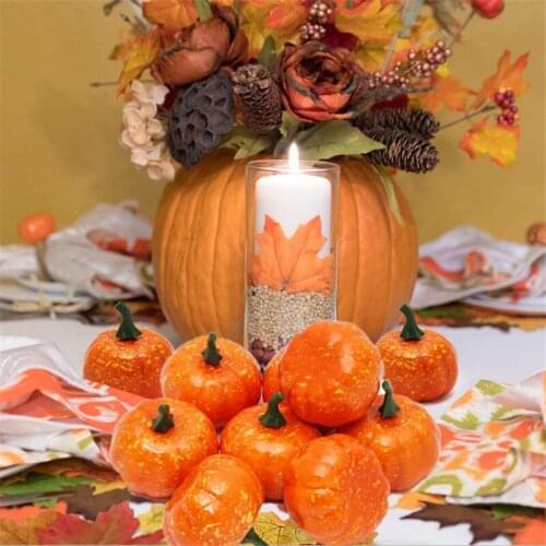 5pcs 6cm Mini Artificial Pumpkin Mini Fake Vegetable Halloween DIY Craft Home Decorations Halloween Party Decoration Favor