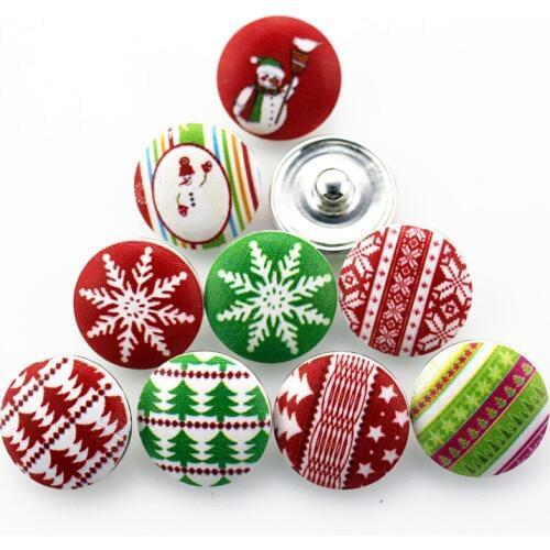 50pcs/lot Mix Random Printing snowflake Snap Buttons 18mm Ginger Snap Bracelet&Bangles DIY Snap necklace Jewelry Charms