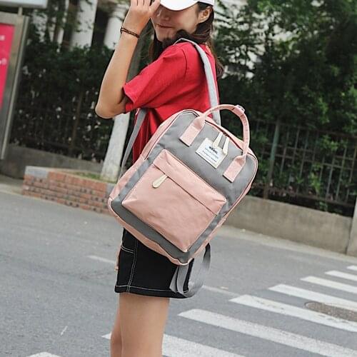 Korean Style Canvas Backpack For Women Simple Fashion Youth Travel Backpack Leisure School Bag Tote For Teen Girl Shoulder Bag